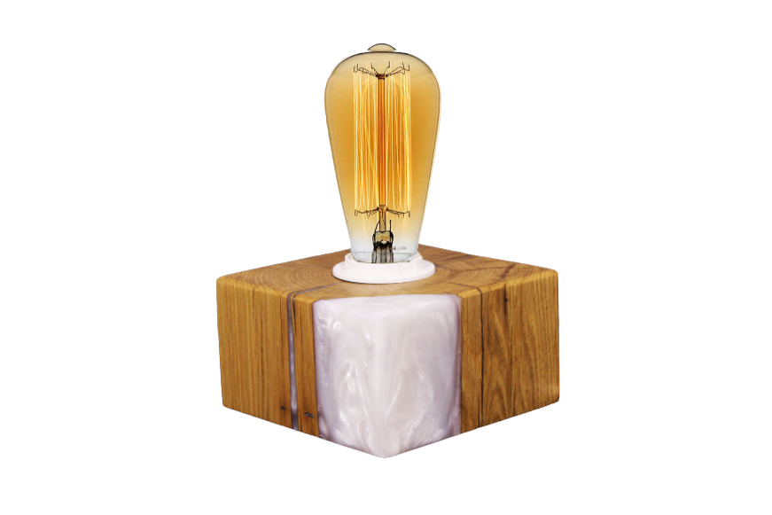 Simba - Lampe en bois et résine époxy