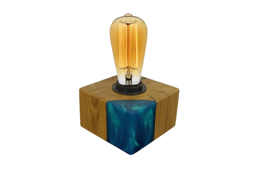 Simba - Lampe en bois et résine époxy