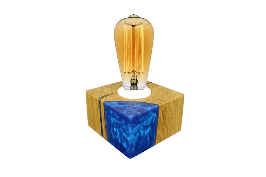 Simba - Lampe en bois et résine époxy