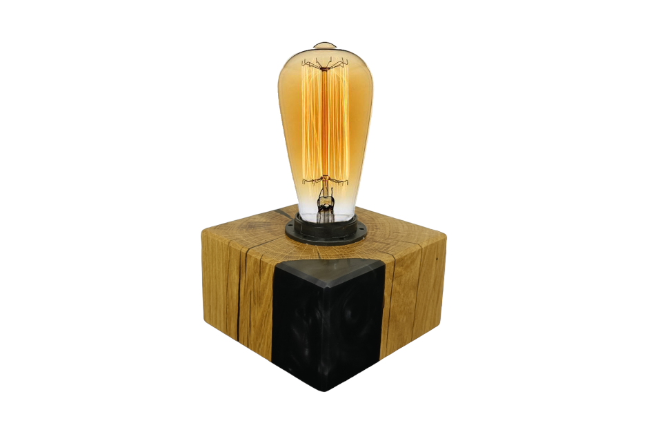 Simba - Lampe en bois et résine époxy