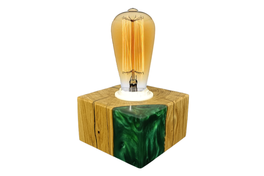 Simba - Lampe en bois et résine époxy