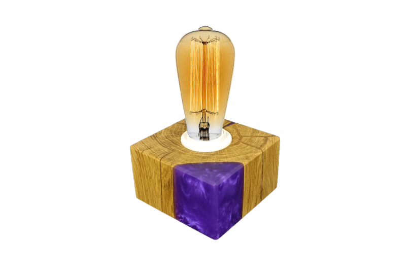 Simba - Lampe en bois et résine époxy